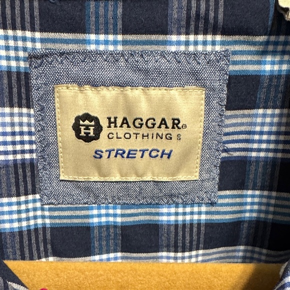 Men's Blue Checkered Shirt -stretch - Picture 2 of 4
